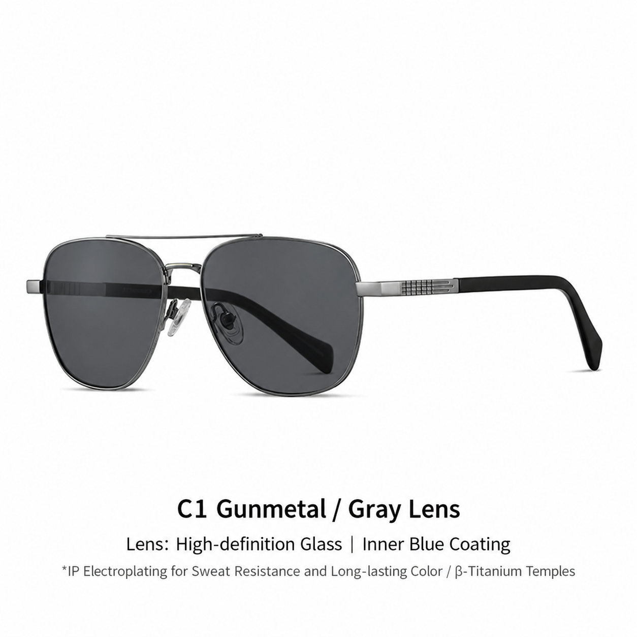 Eyeao Aviator Titanium Sunglasses S19201