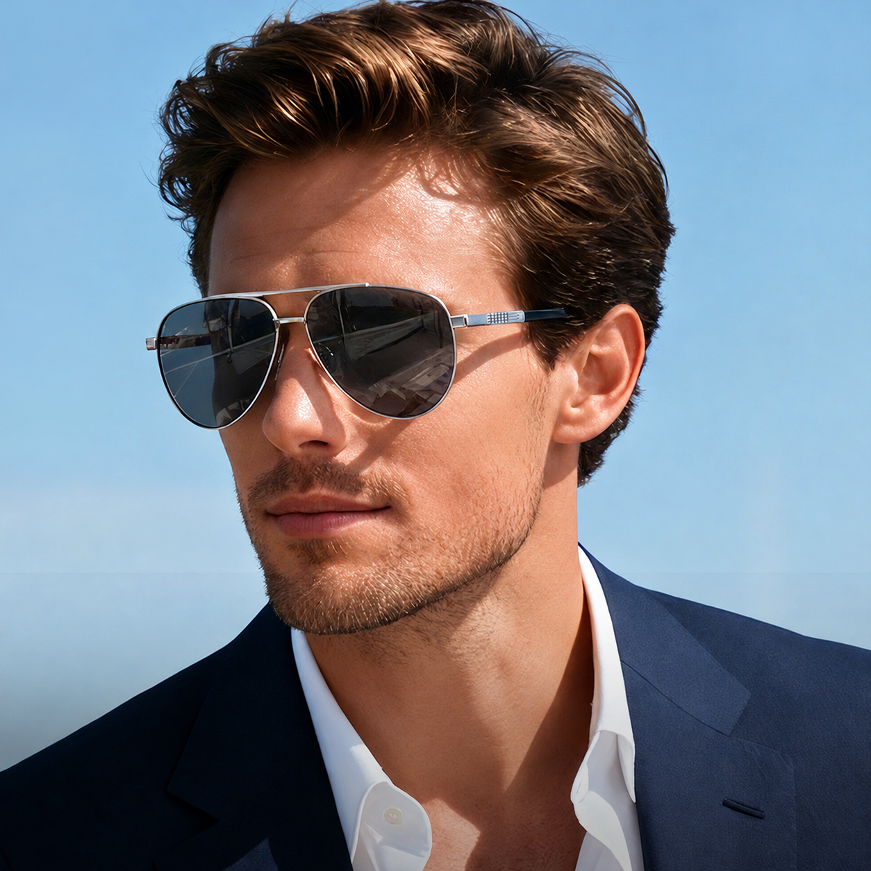 Eyeao Aviator Titanium Sunglasses S19203