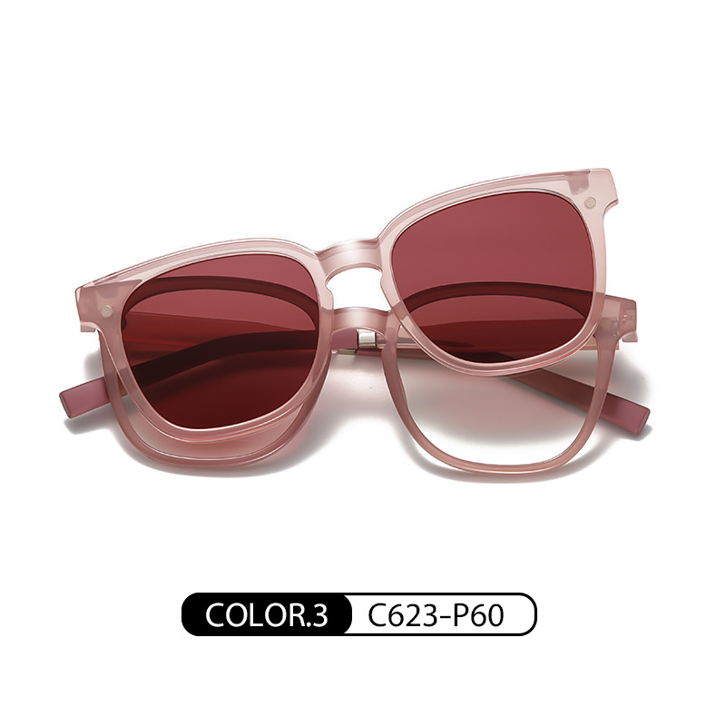Eyeao Round Magnetic Clip-on Polarized Sunglasses CG7705