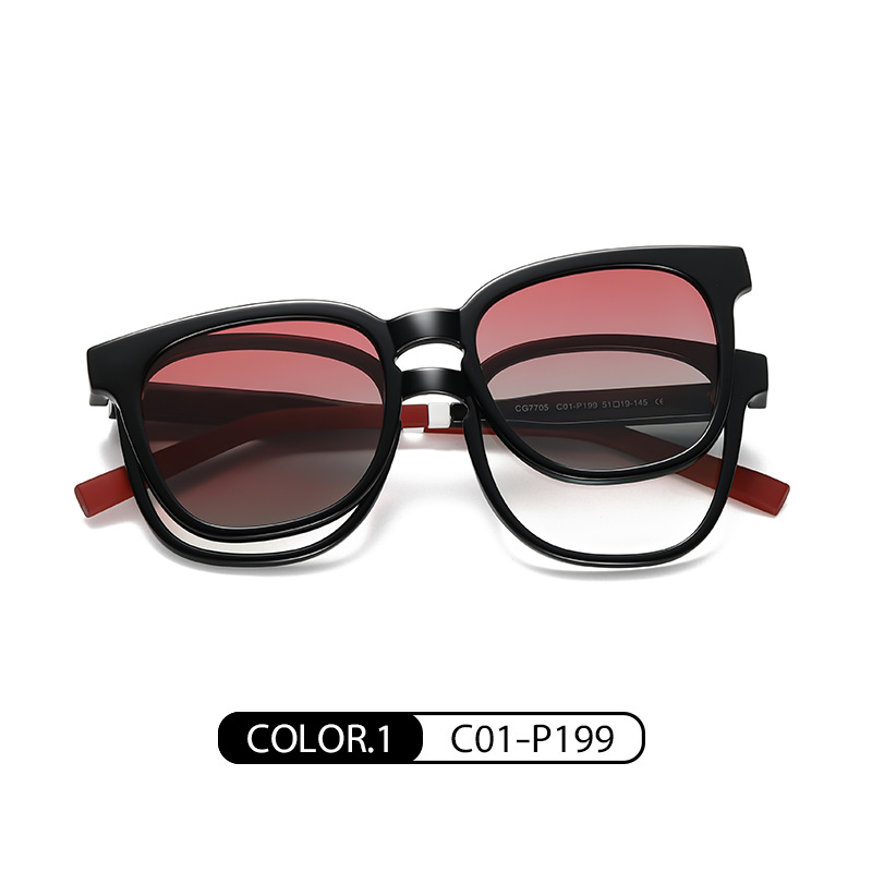 Eyeao Round Magnetic Clip-on Polarized Sunglasses CG7705