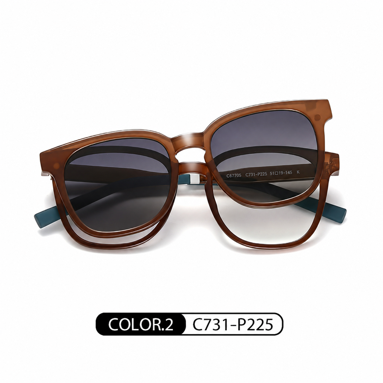 Eyeao Round Magnetic Clip-on Polarized Sunglasses CG7705