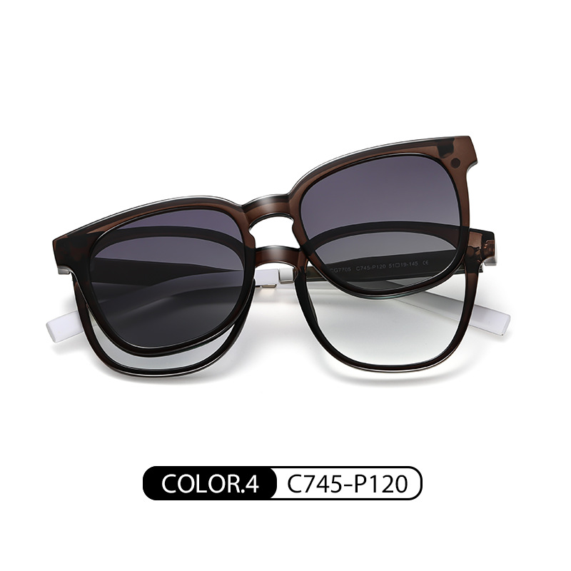 Eyeao Round Magnetic Clip-on Polarized Sunglasses CG7705