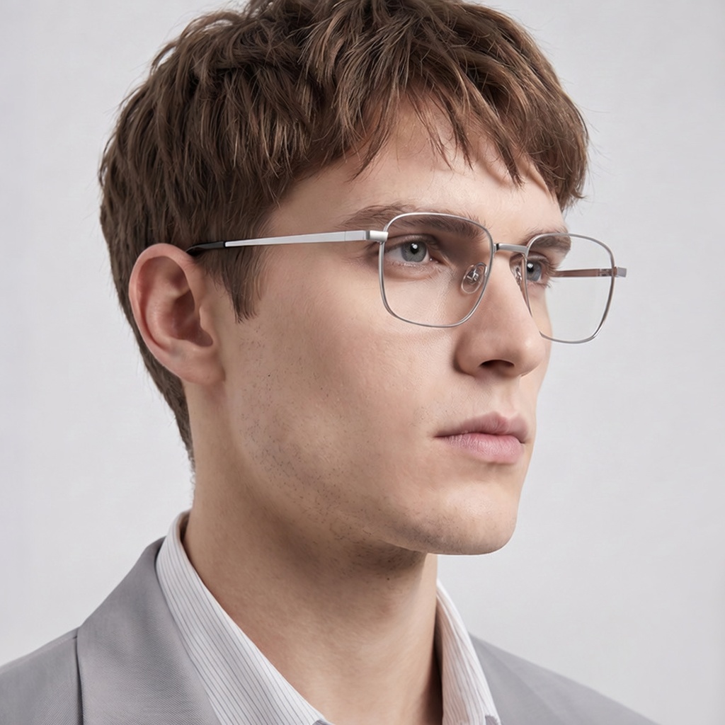 Eyeao Square Pure titanium Blue light blocking Optical frames LF9015