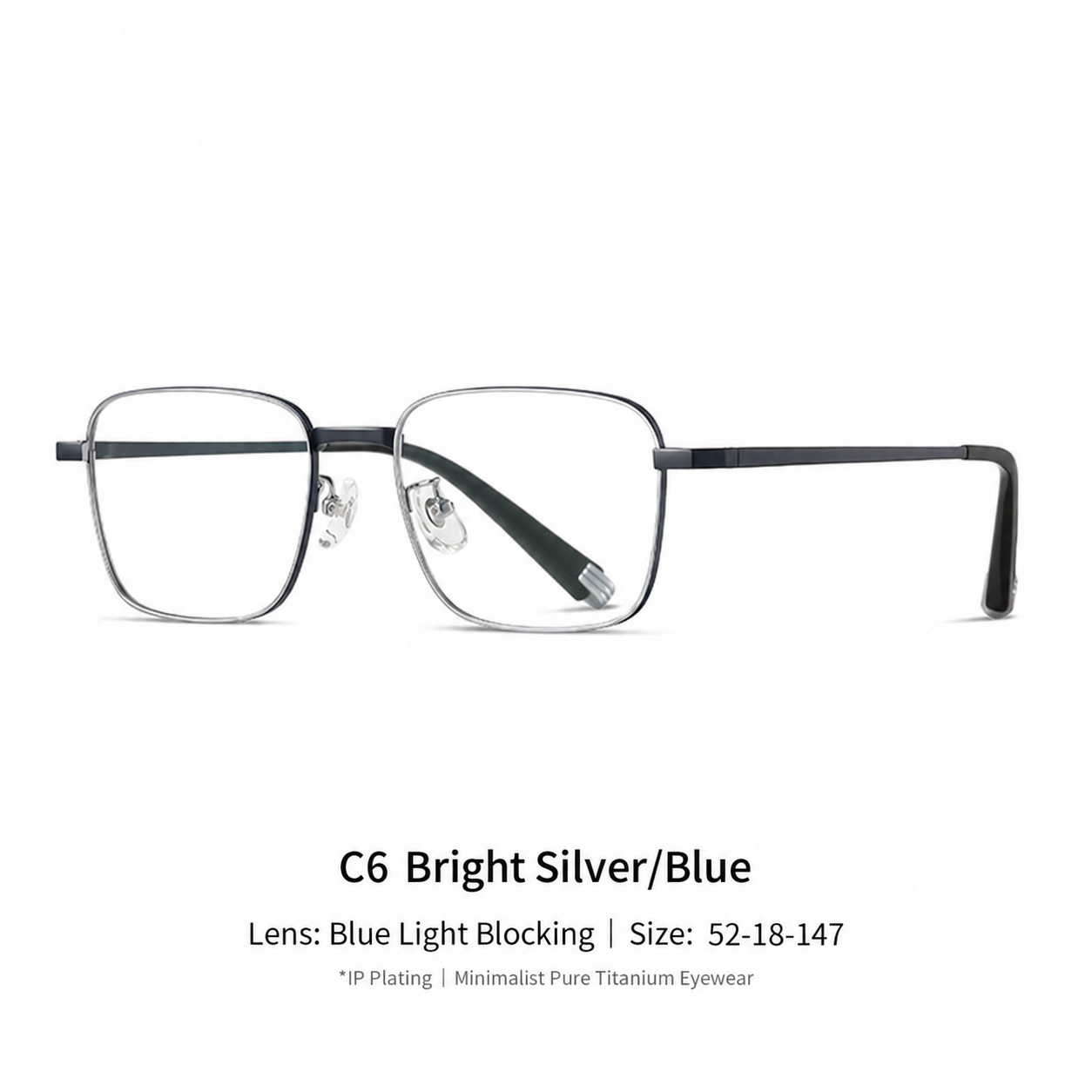 Eyeao Square Pure titanium Blue light blocking Optical frames LF9015