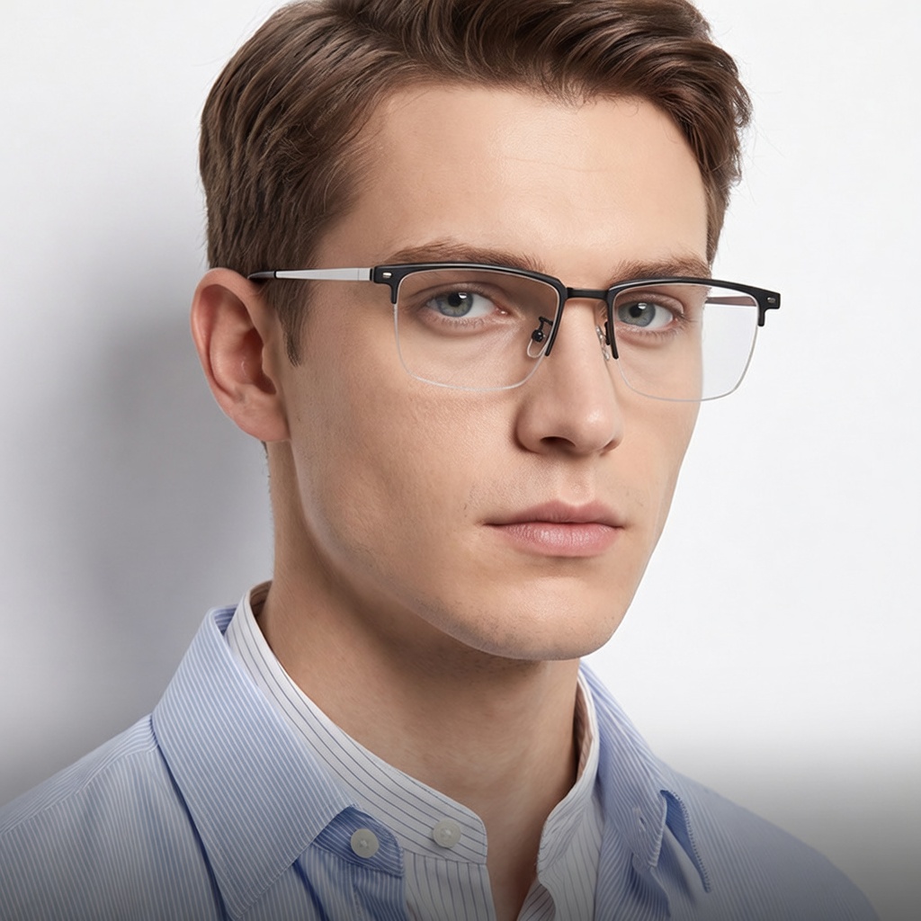 Eyeao Square Pure titanium Blue light blocking Optical frames LF9020