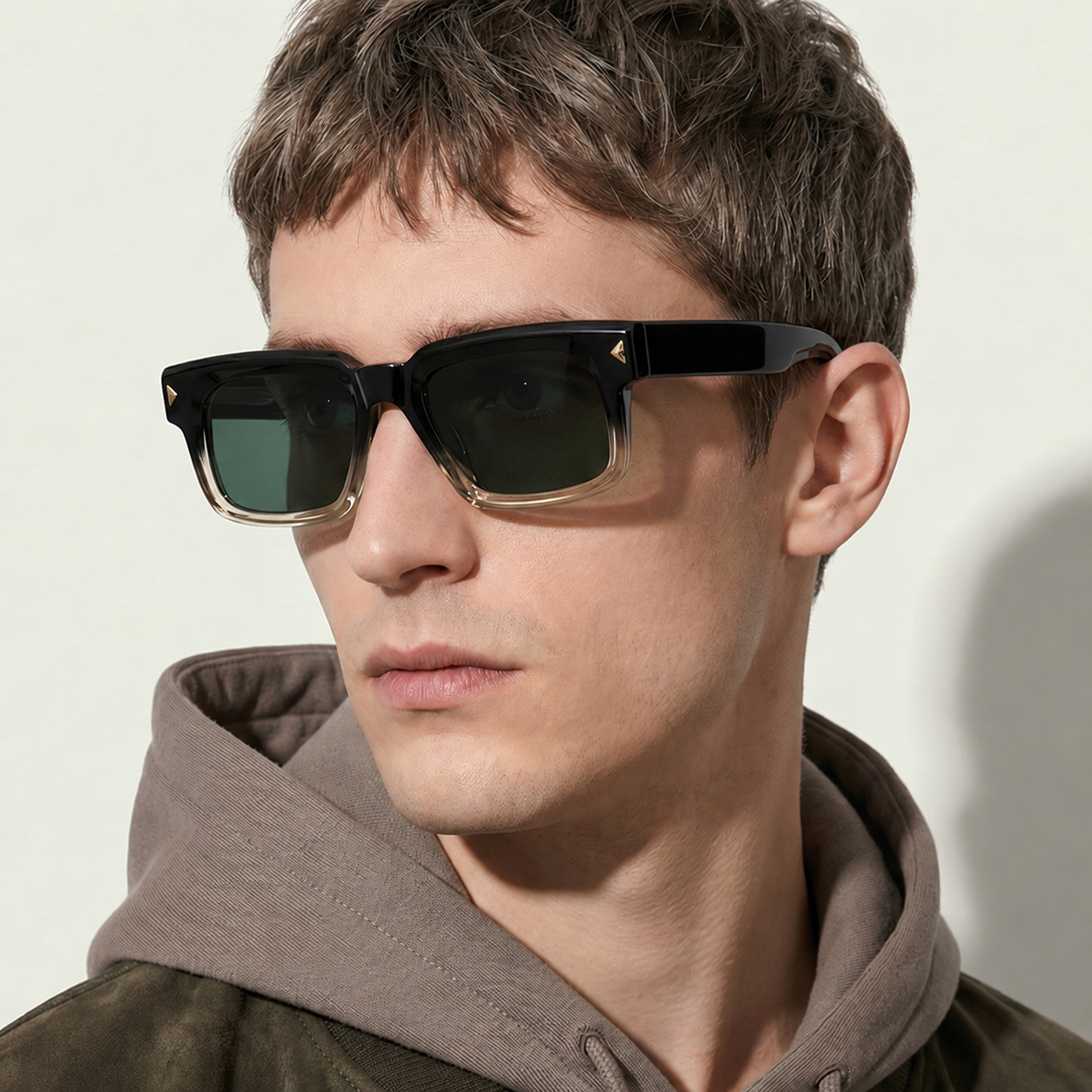 Eyeao Square Acetate Polarized UV400 Sunglasses S31244