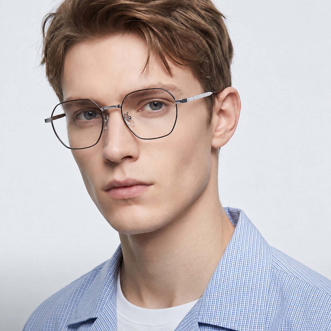 Eyeao Polygon Pure titanium Blue light blocking Optical frames LF9030