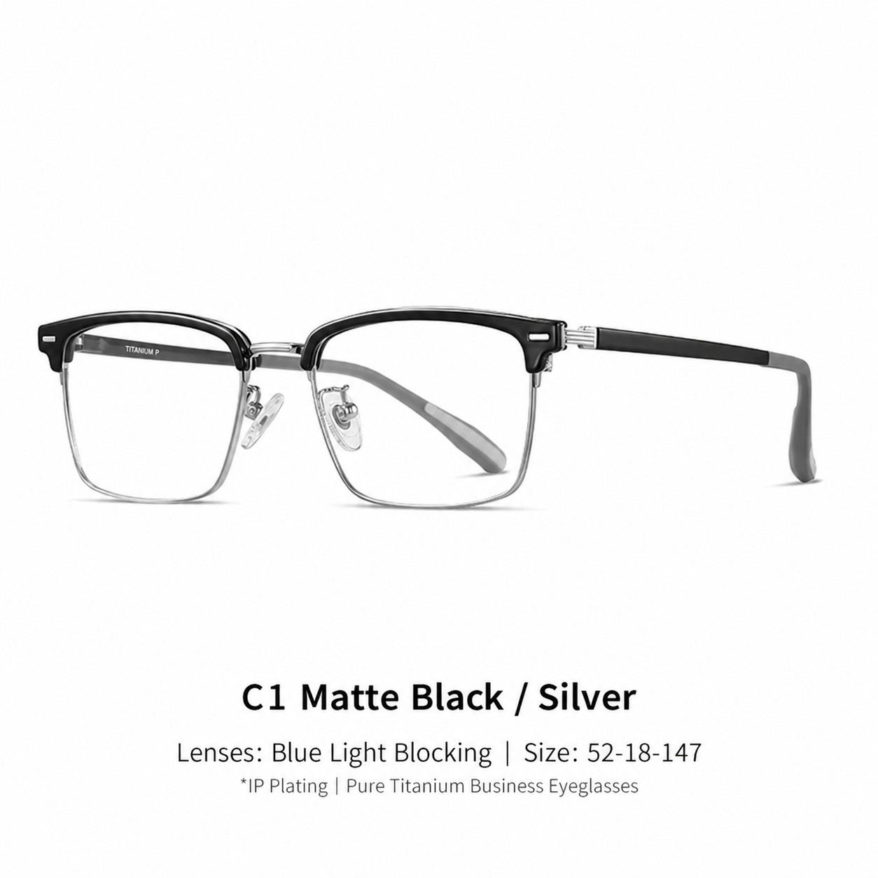Eyeao Titanium Blue light blocking Optical frames F51104