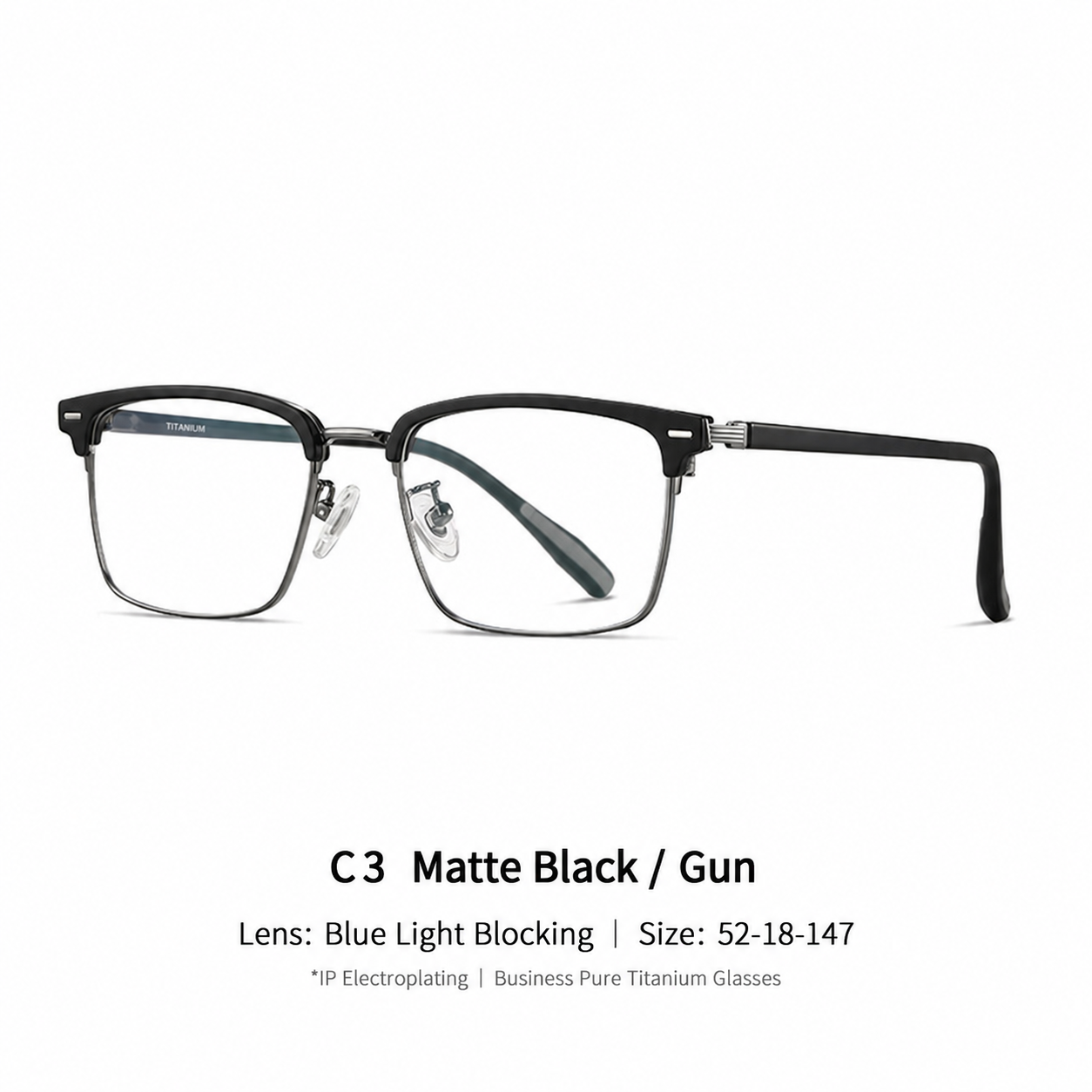 Eyeao Titanium Blue light blocking Optical frames F51104