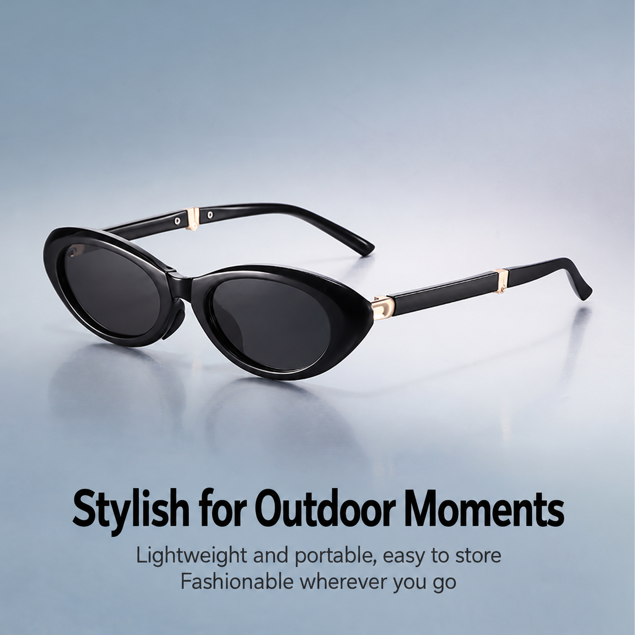 Eyeao Cat eye Metal Silica gel Polarized Sunglasses S24104