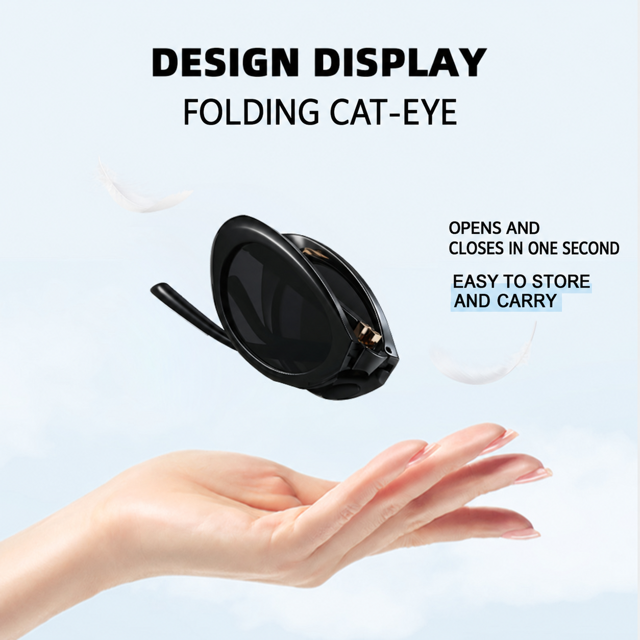 Eyeao Cat eye Metal Silica gel Polarized Sunglasses S24104