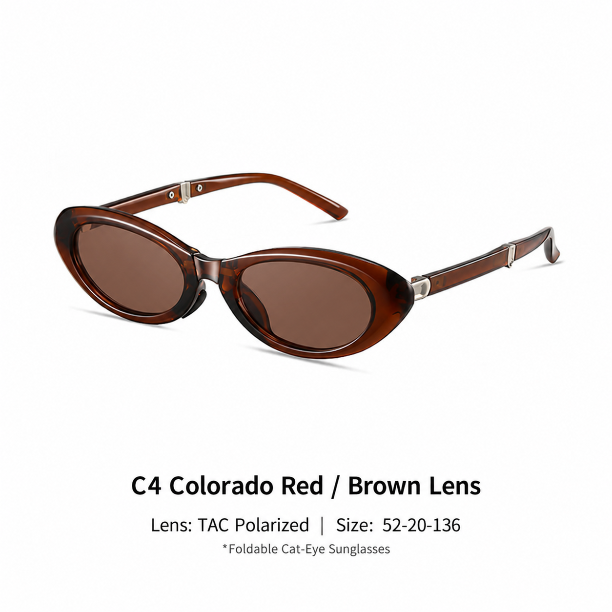 Eyeao Cat eye Metal Silica gel Polarized Sunglasses S24104