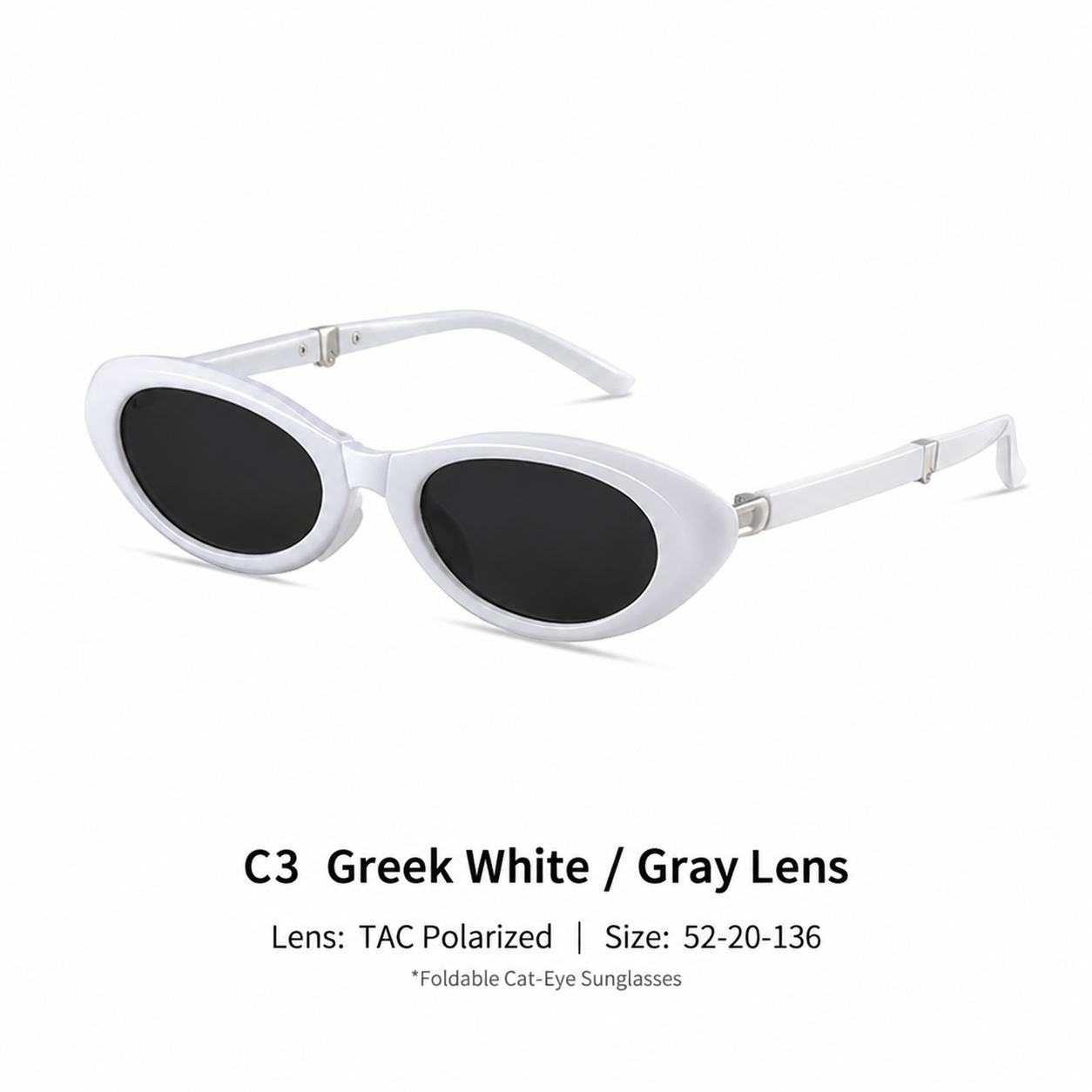 Eyeao Cat eye Metal Silica gel Polarized Sunglasses S24104