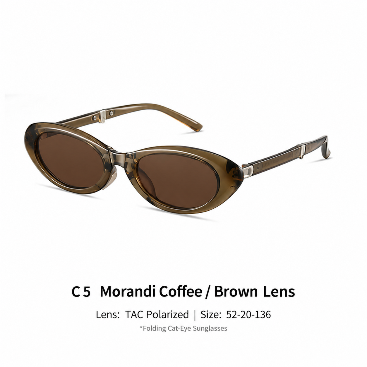 Eyeao Cat eye Metal Silica gel Polarized Sunglasses S24104