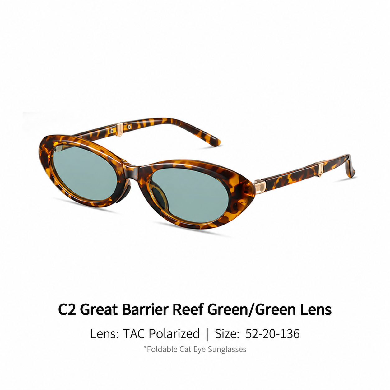 Eyeao Cat eye Metal Silica gel Polarized Sunglasses S24104