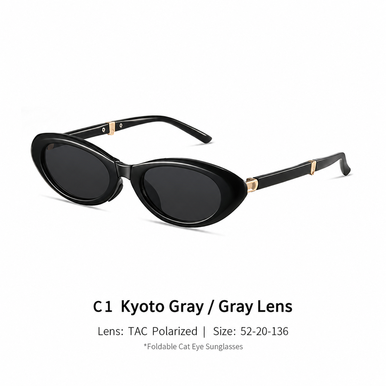 Eyeao Cat eye Metal Silica gel Polarized Sunglasses S24104