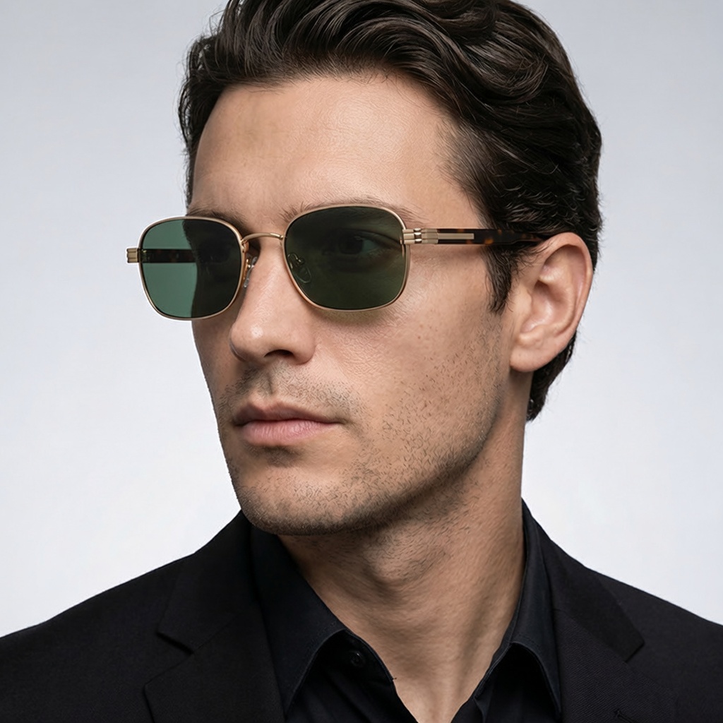 Eyeao Square Metal Polarized UV400 Sunglasses S15225