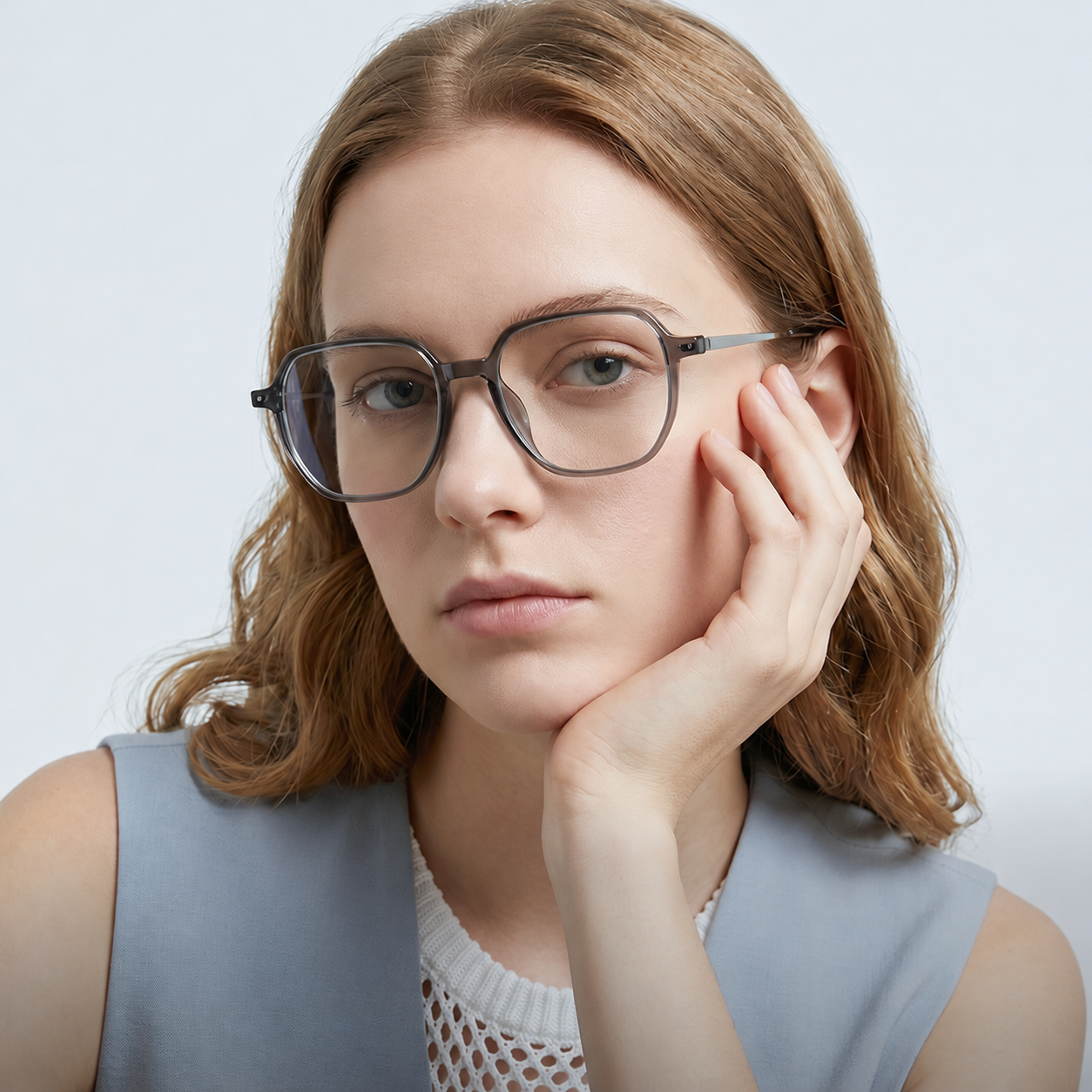 Eyeao Oval Titanium Blue light blocking Optical frames TR4002