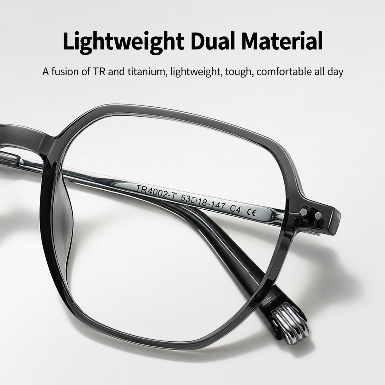 Eyeao Oval Titanium Blue light blocking Optical frames TR4002