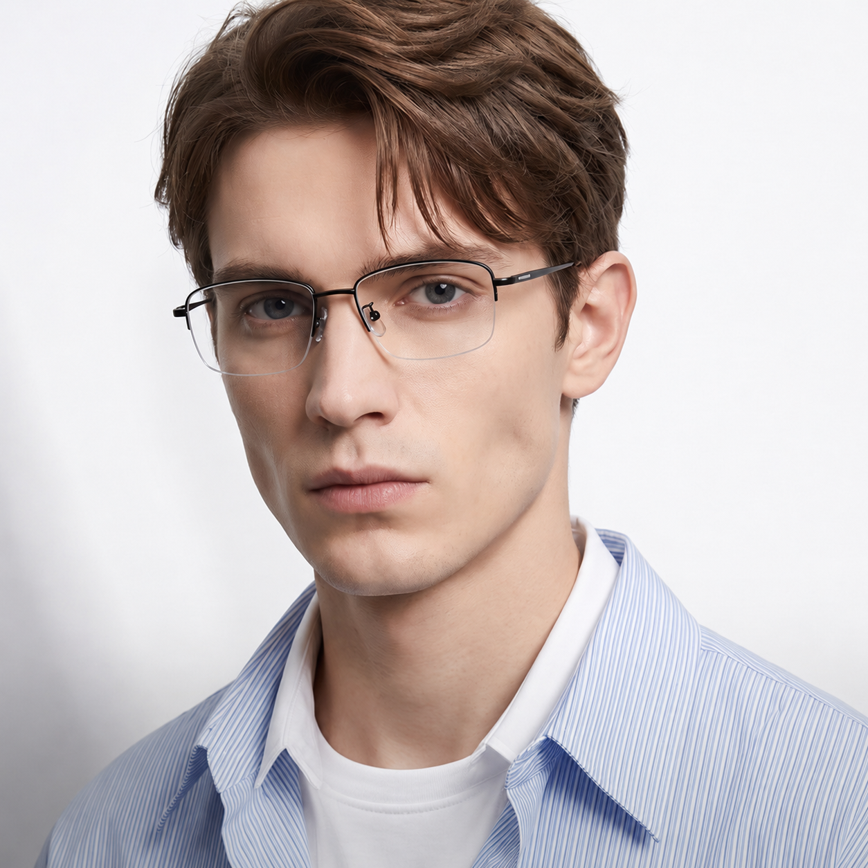 Eyeao Square Titanium Blue light blocking Optical frames LE8030