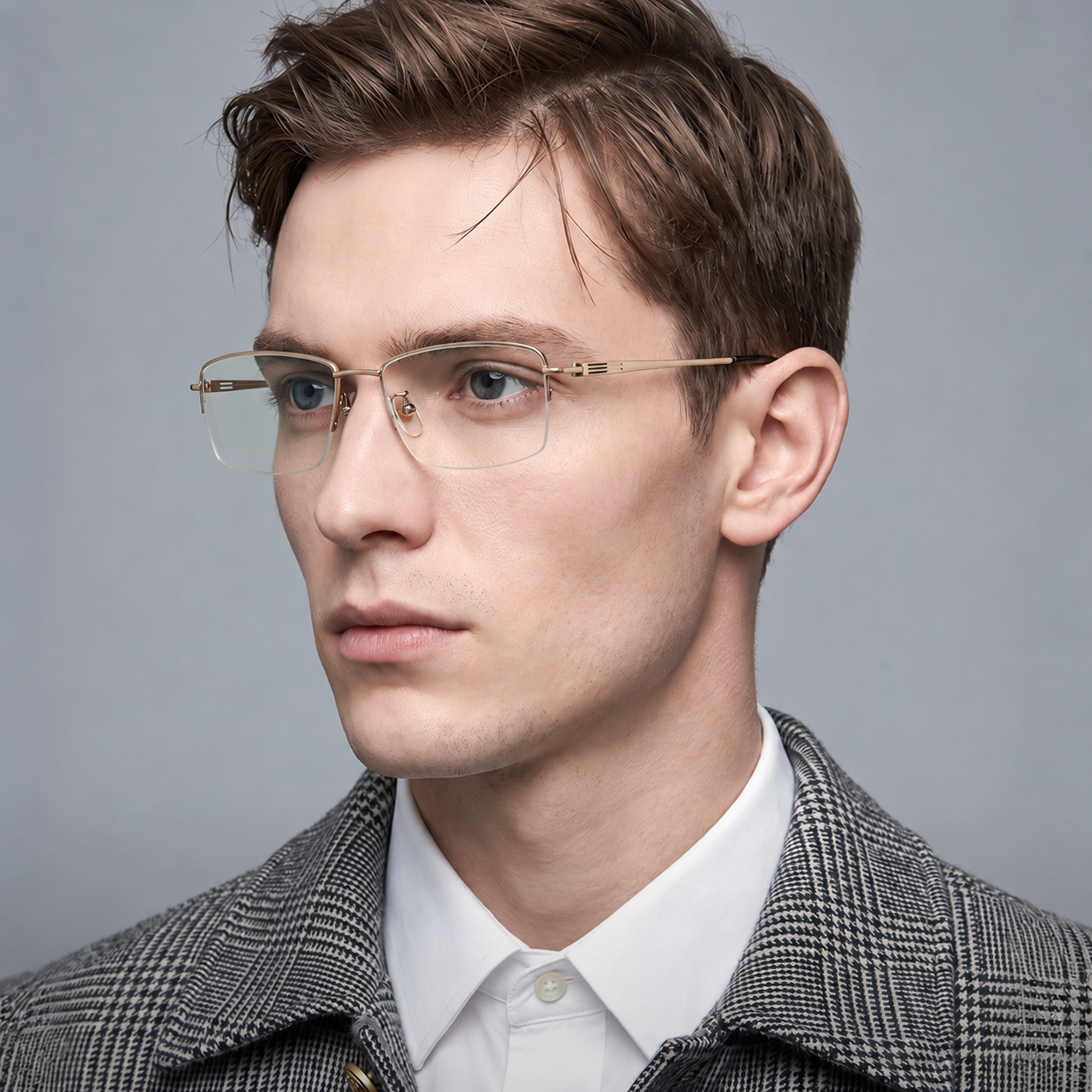Eyeao Polygon Titanium Blue light blocking Optical frames LE8029