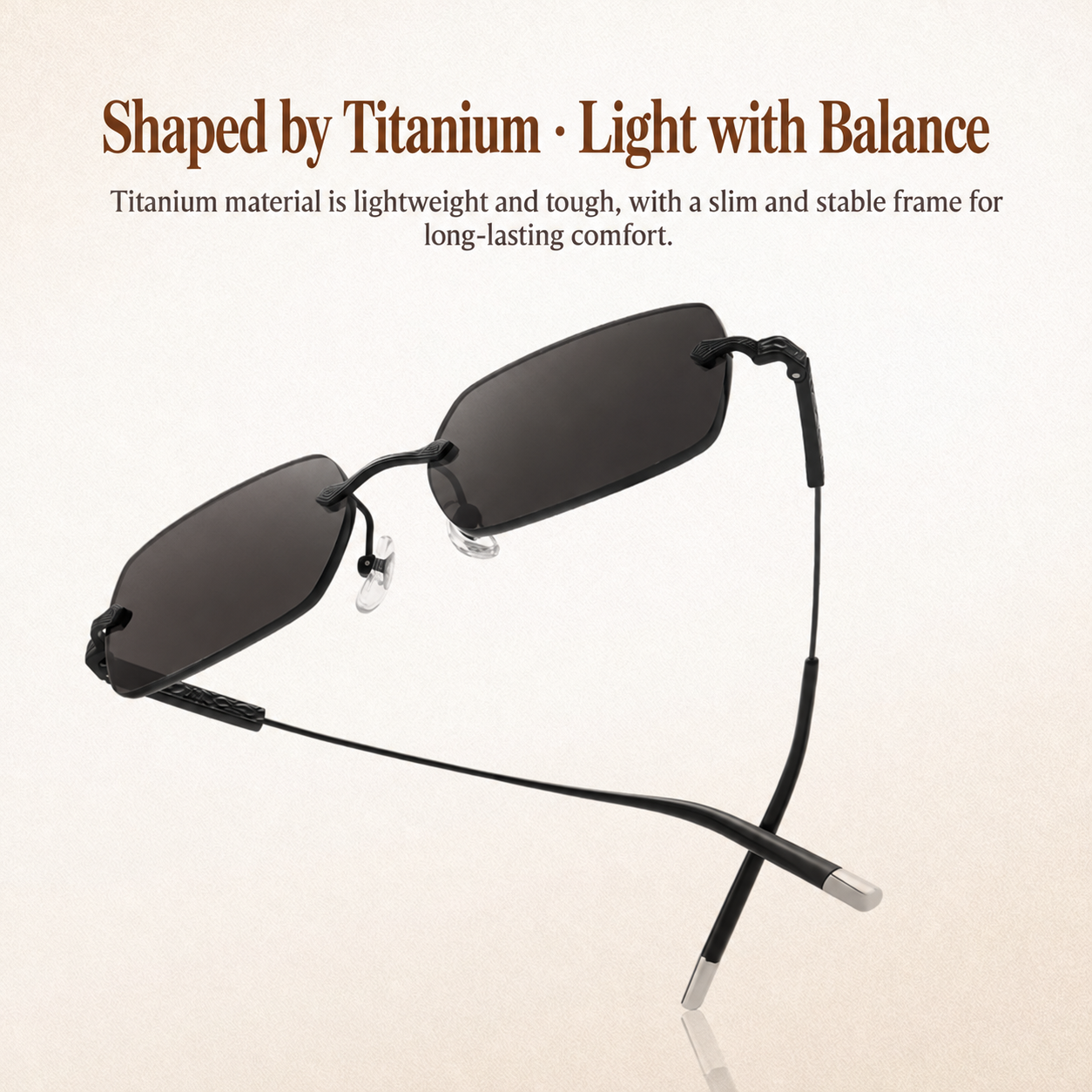 Eyeao Square Pure titanium UV400 Sunglasses S62103