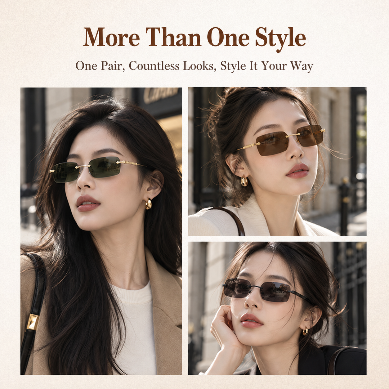 Eyeao Square Pure titanium UV400 Sunglasses S62103