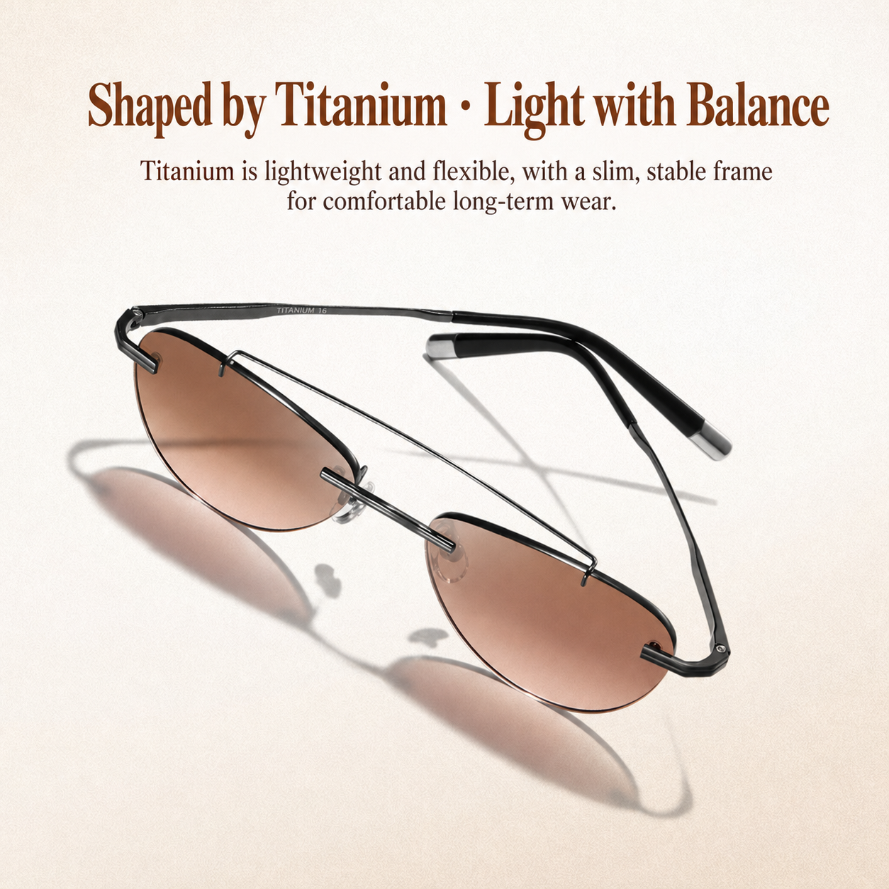 Eyeao Aviator Pure titanium UV400 Sunglasses S62102