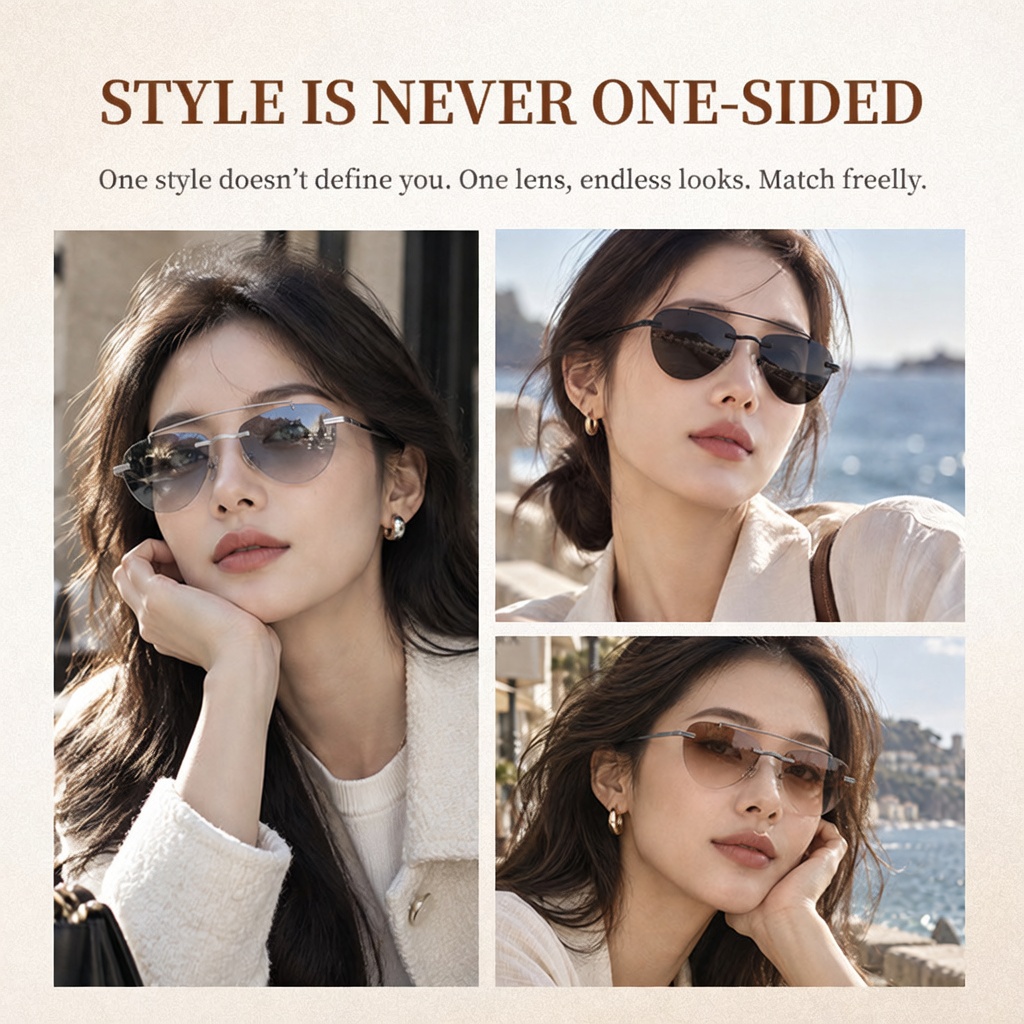 Eyeao Aviator Pure titanium UV400 Sunglasses S62102