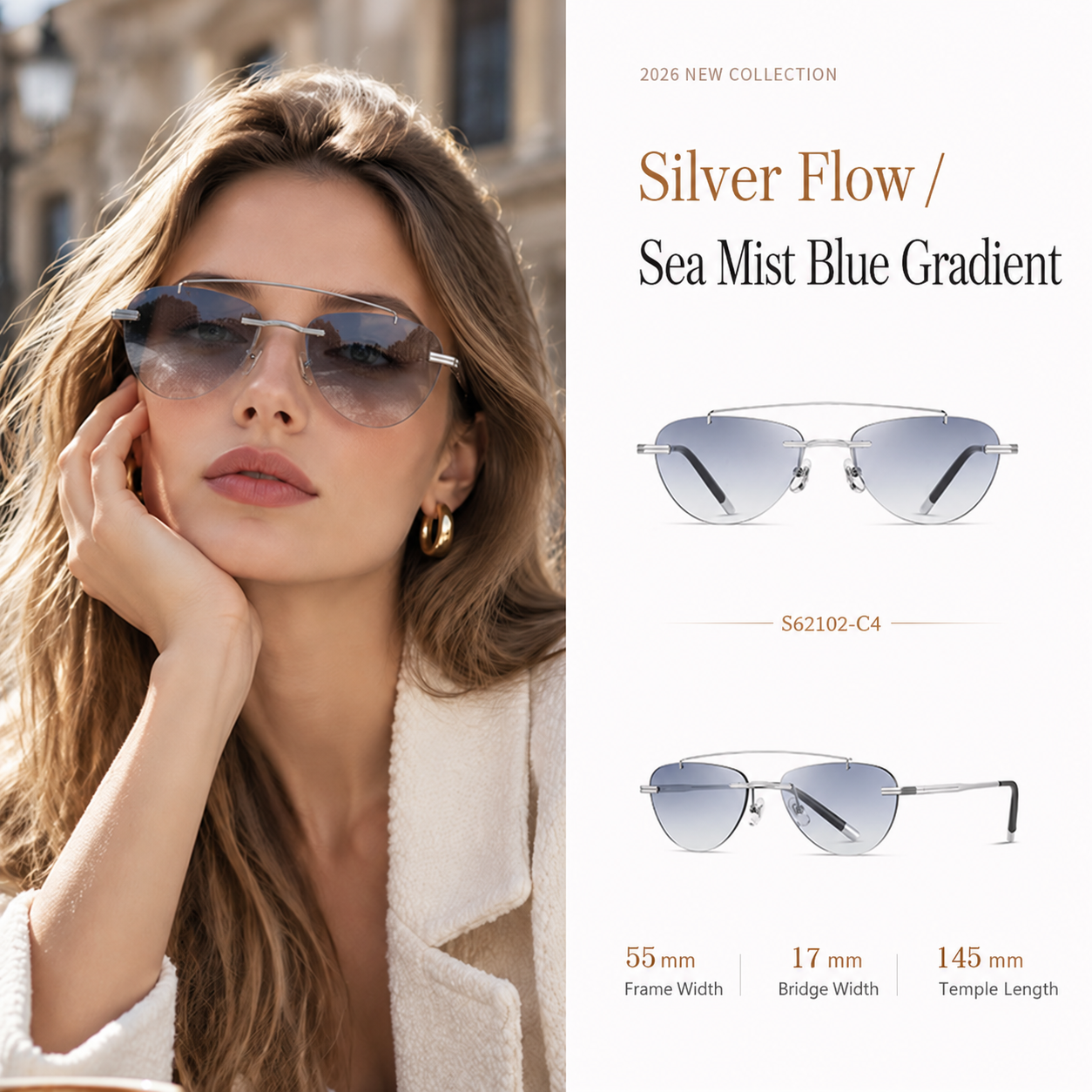 Eyeao Aviator Pure titanium UV400 Sunglasses S62102