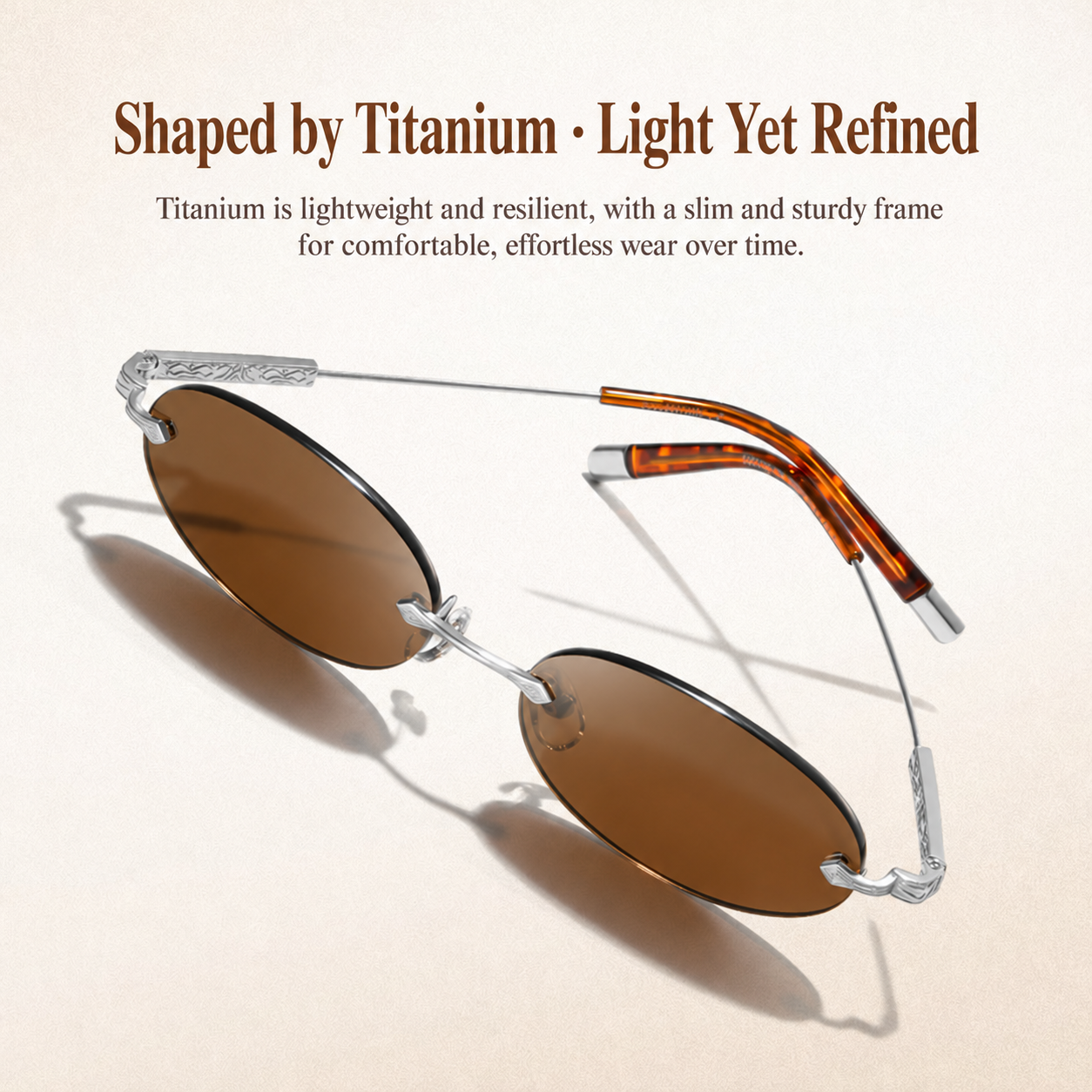 Eyeao Oval Pure titanium UV400 Sunglasses S62104