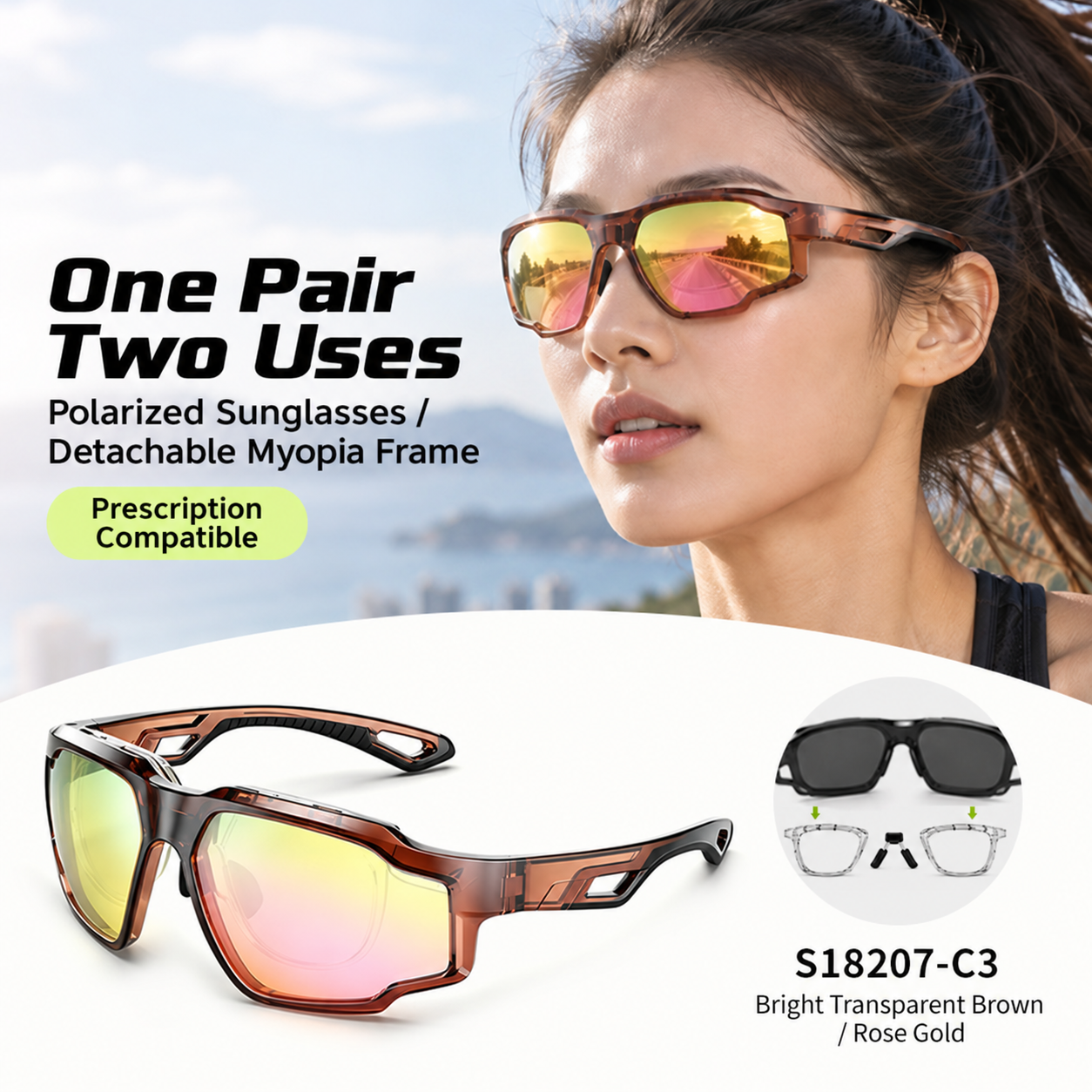 Eyeao Windproof Polarized Sports sunglasses S18207