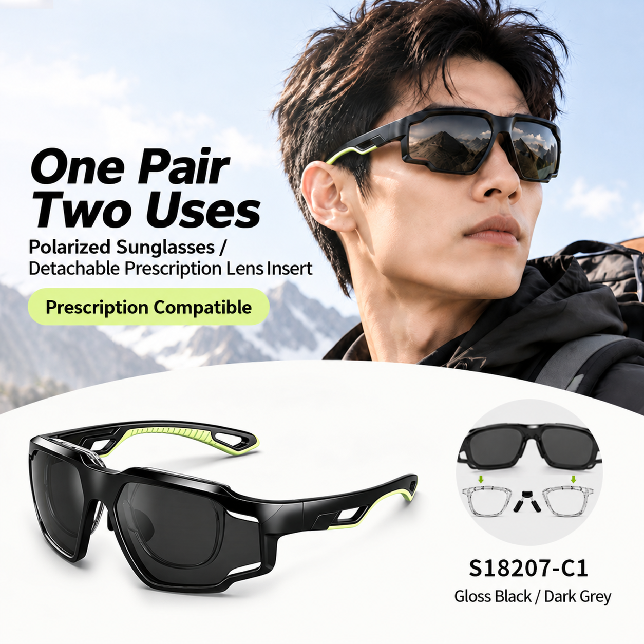 Eyeao Windproof Polarized Sports sunglasses S18207