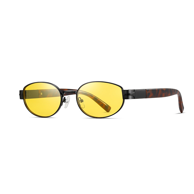 Eyeao Oval Metal Night driving Polarized Sunglasses S15234