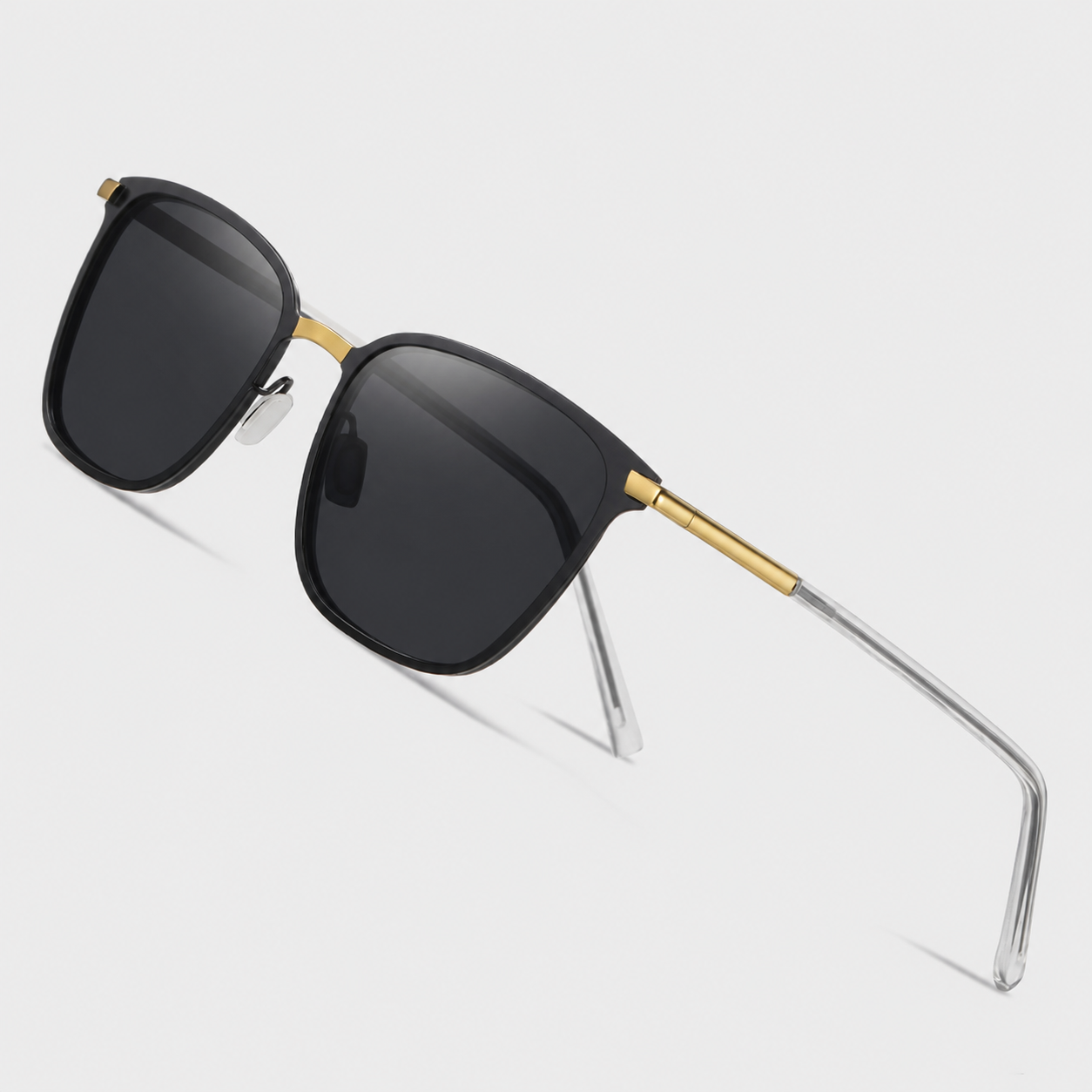 Eyeao Square Metal Polarized Night driving Sunglasses P0864