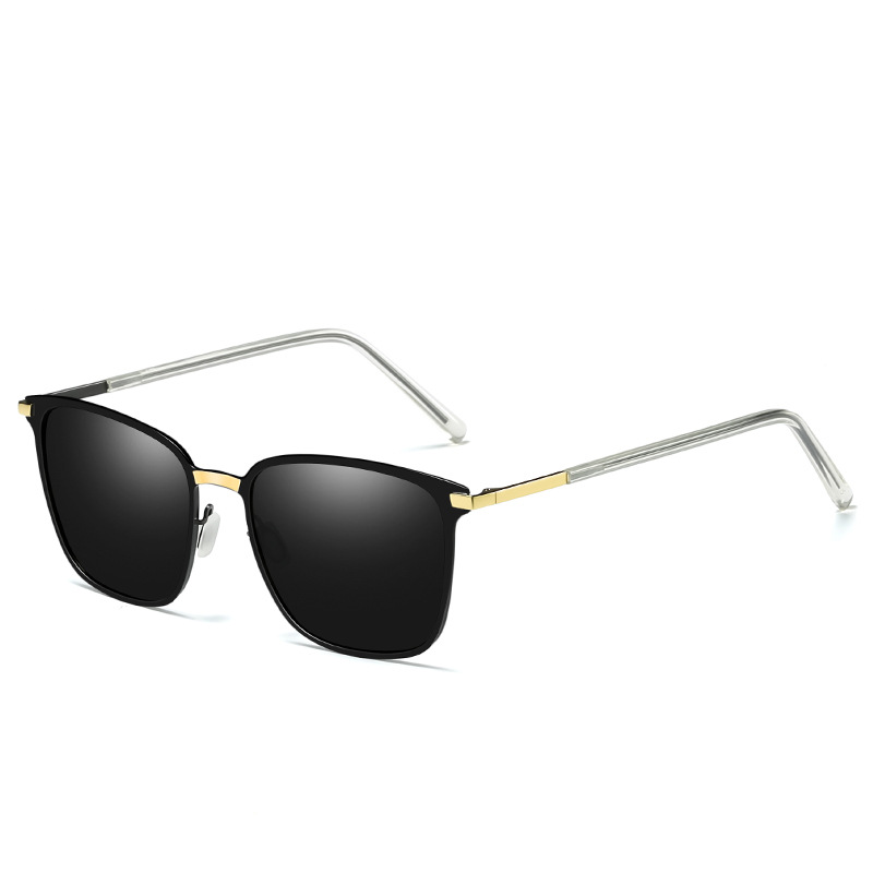 Eyeao Square Metal Polarized Night driving Sunglasses P0864