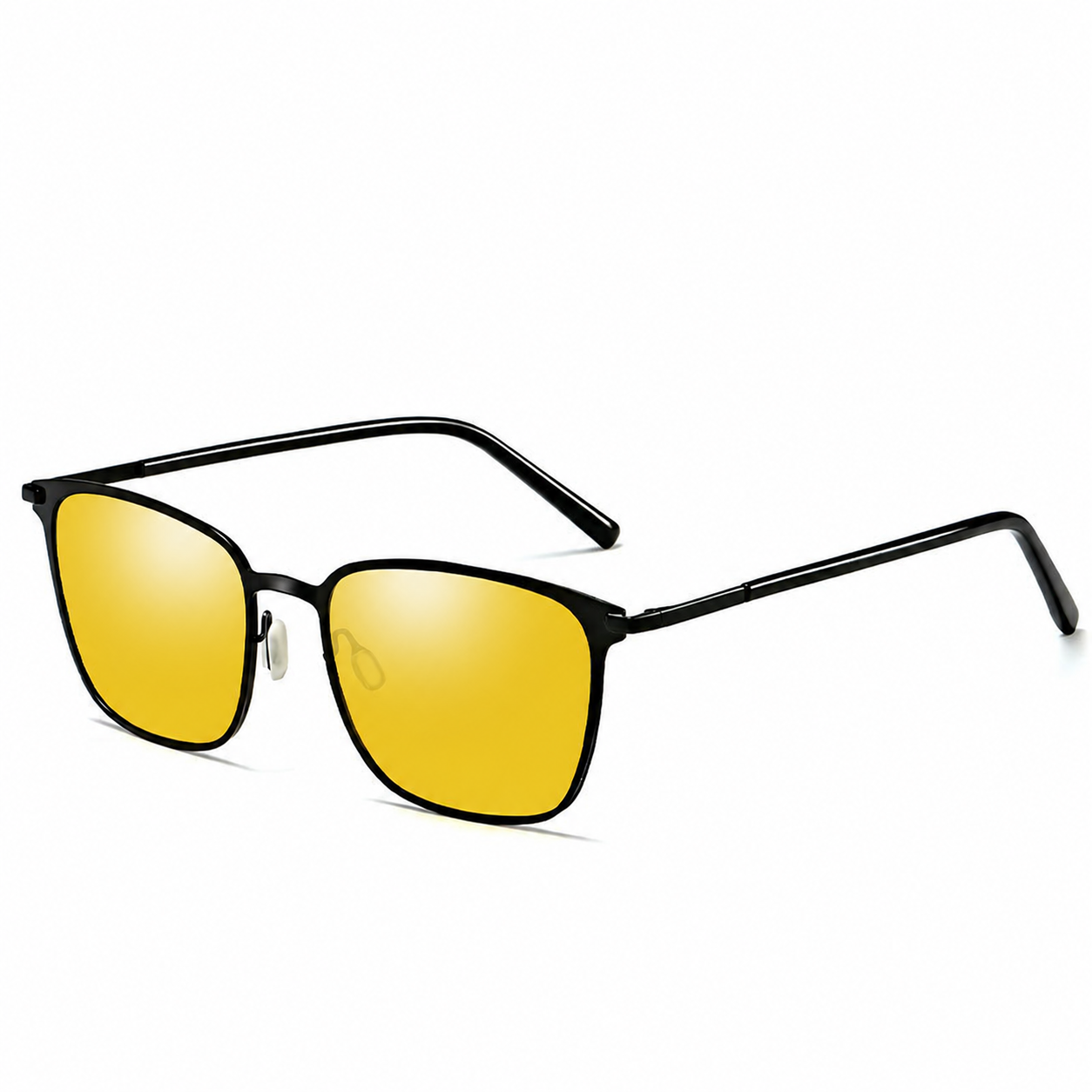 Eyeao Square Metal Polarized Night driving Sunglasses P0864