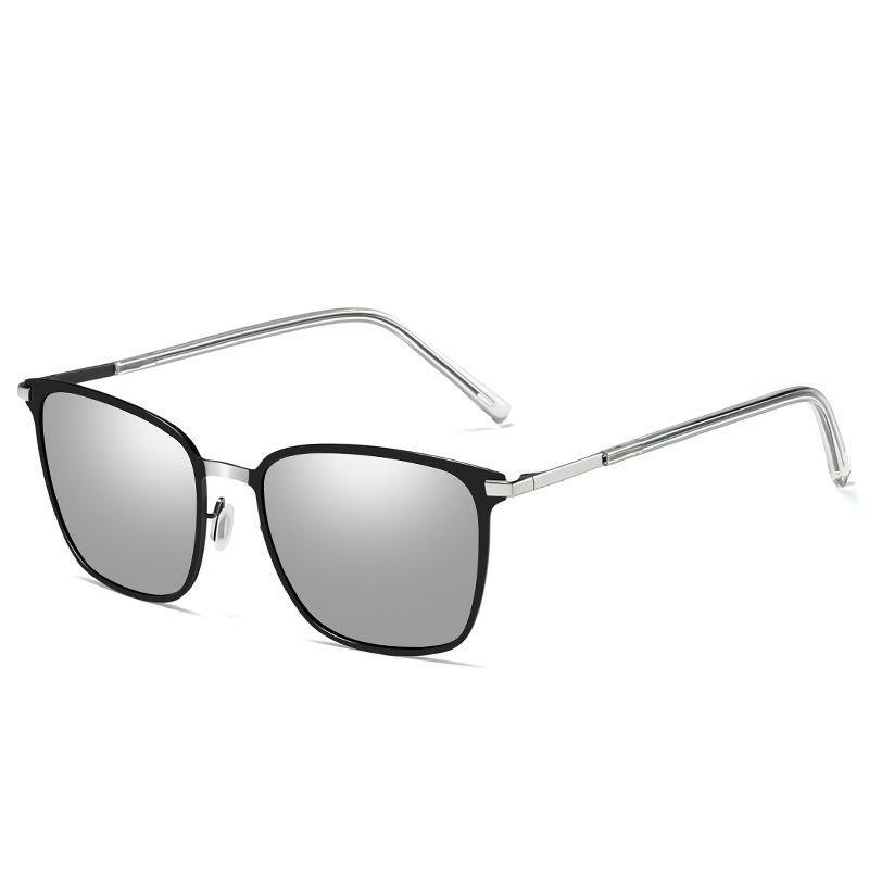 Eyeao Square Metal Polarized Night driving Sunglasses P0864
