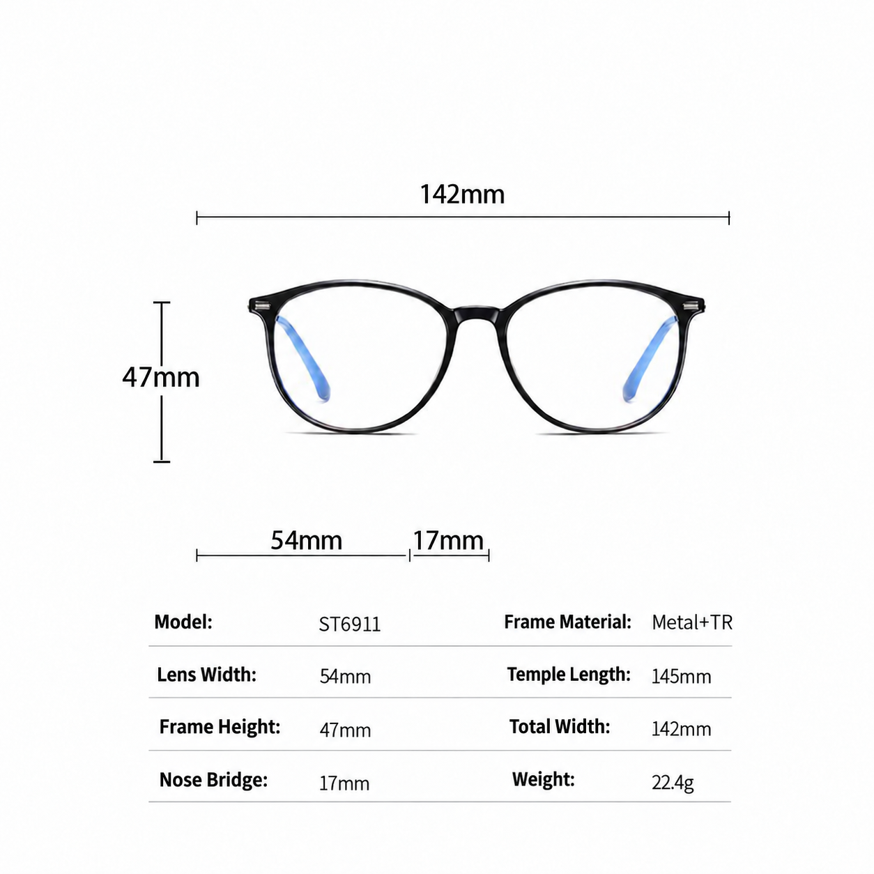 Eyeao Metal Blue light blocking Optical frames