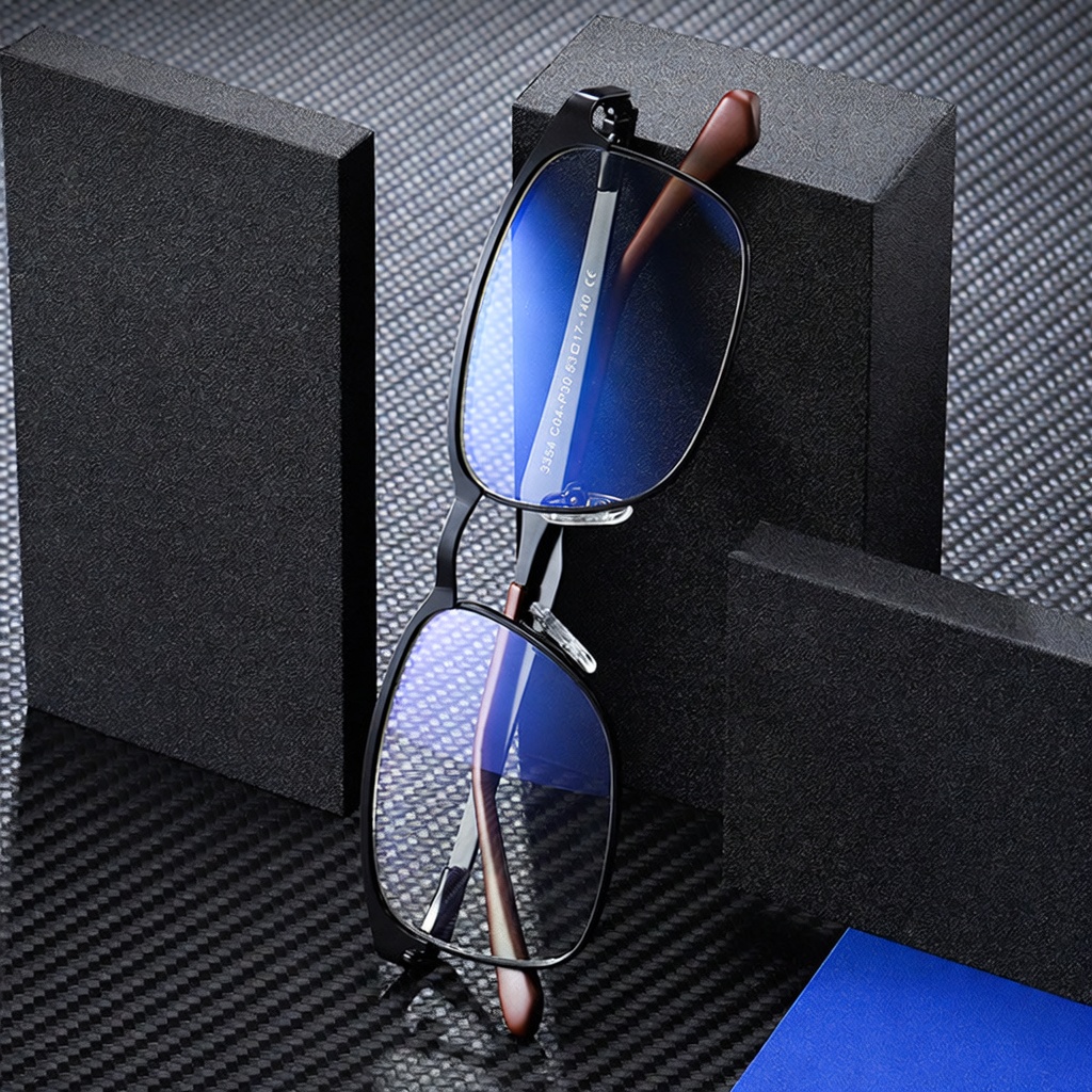 Eyeao Square Metal Blue light blocking Optical frames