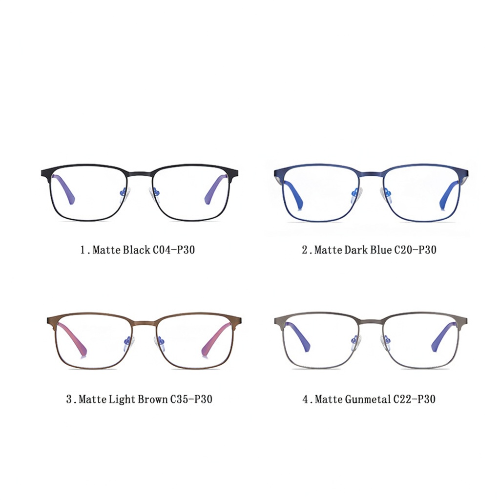 Eyeao Square Metal Blue light blocking Optical frames