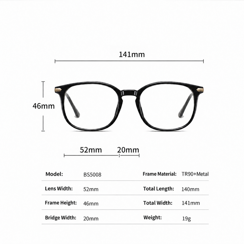 Eyeao Blue light blocking UV400 Optical frames BS5008