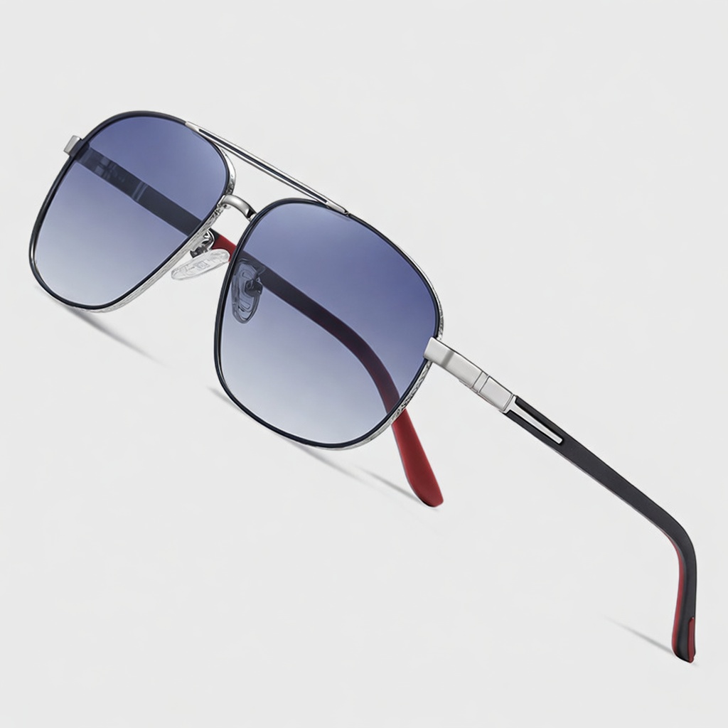 Eyeao Square Metal Polarized Sunglasses