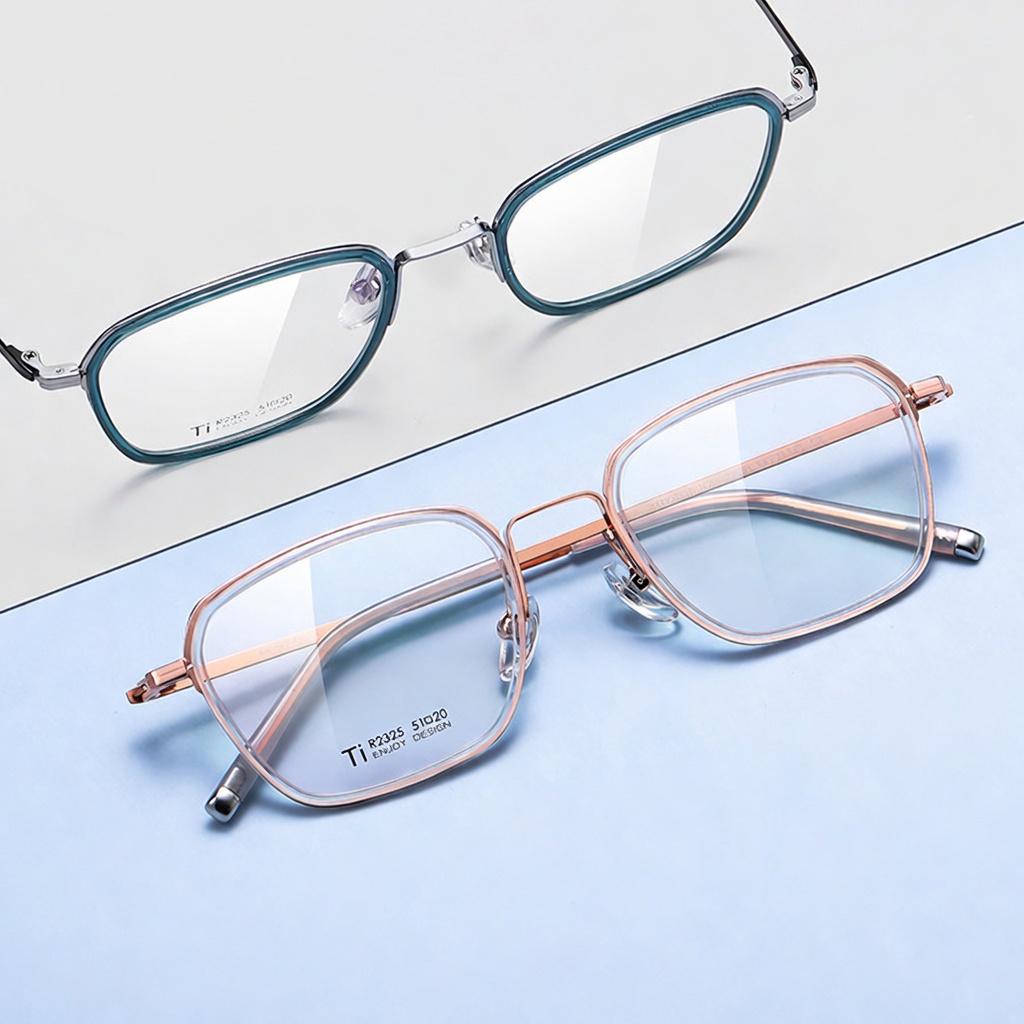 Eyeao Square Acetate Pure titanium Optical frames R2325
