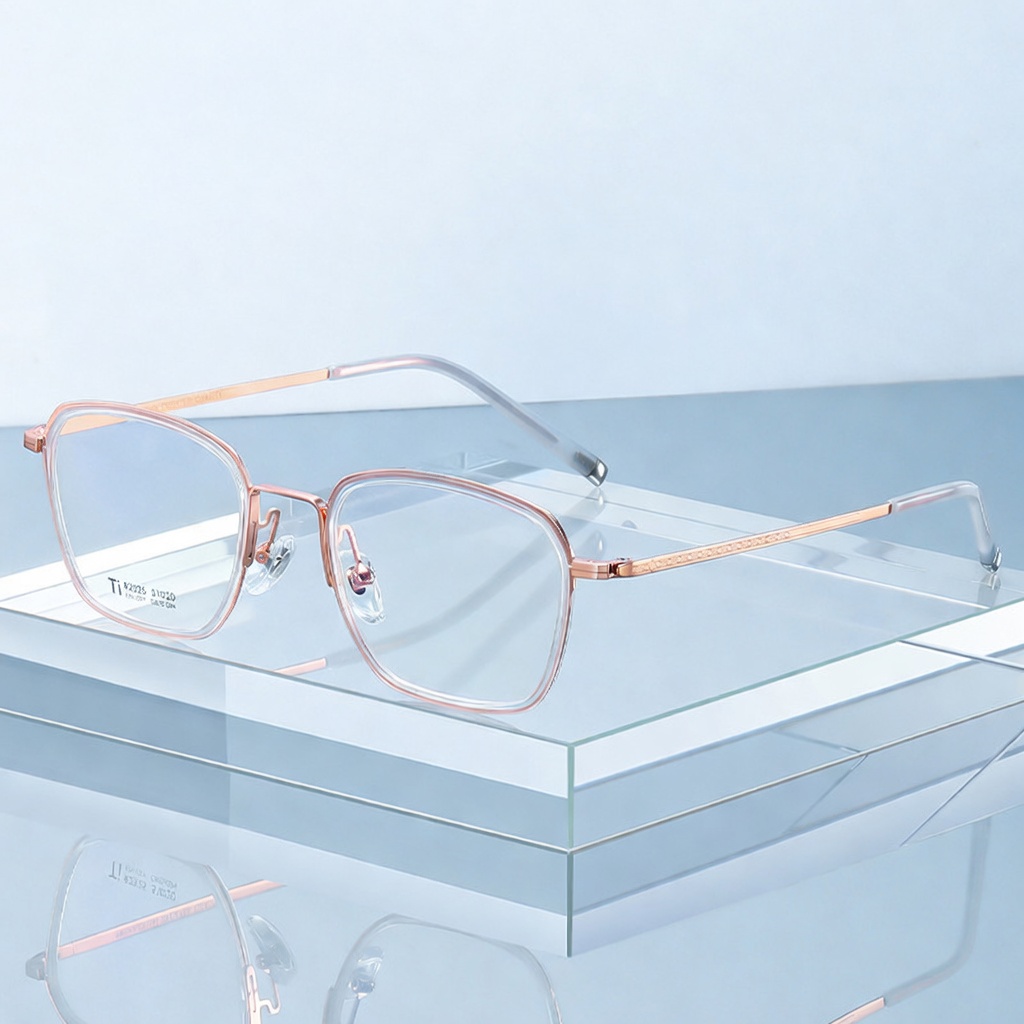 Eyeao Square Acetate Pure titanium Optical frames R2325