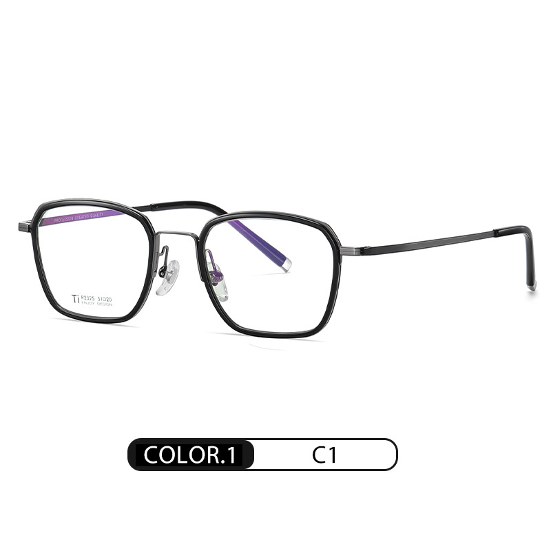 Eyeao Square Acetate Pure titanium Optical frames R2325