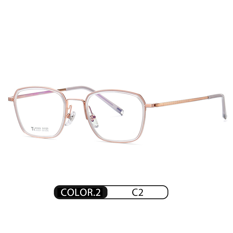 Eyeao Square Acetate Pure titanium Optical frames R2325