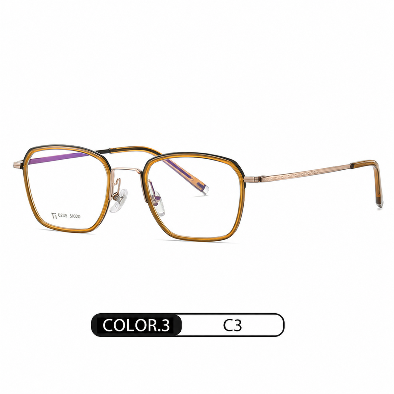 Eyeao Square Acetate Pure titanium Optical frames R2325
