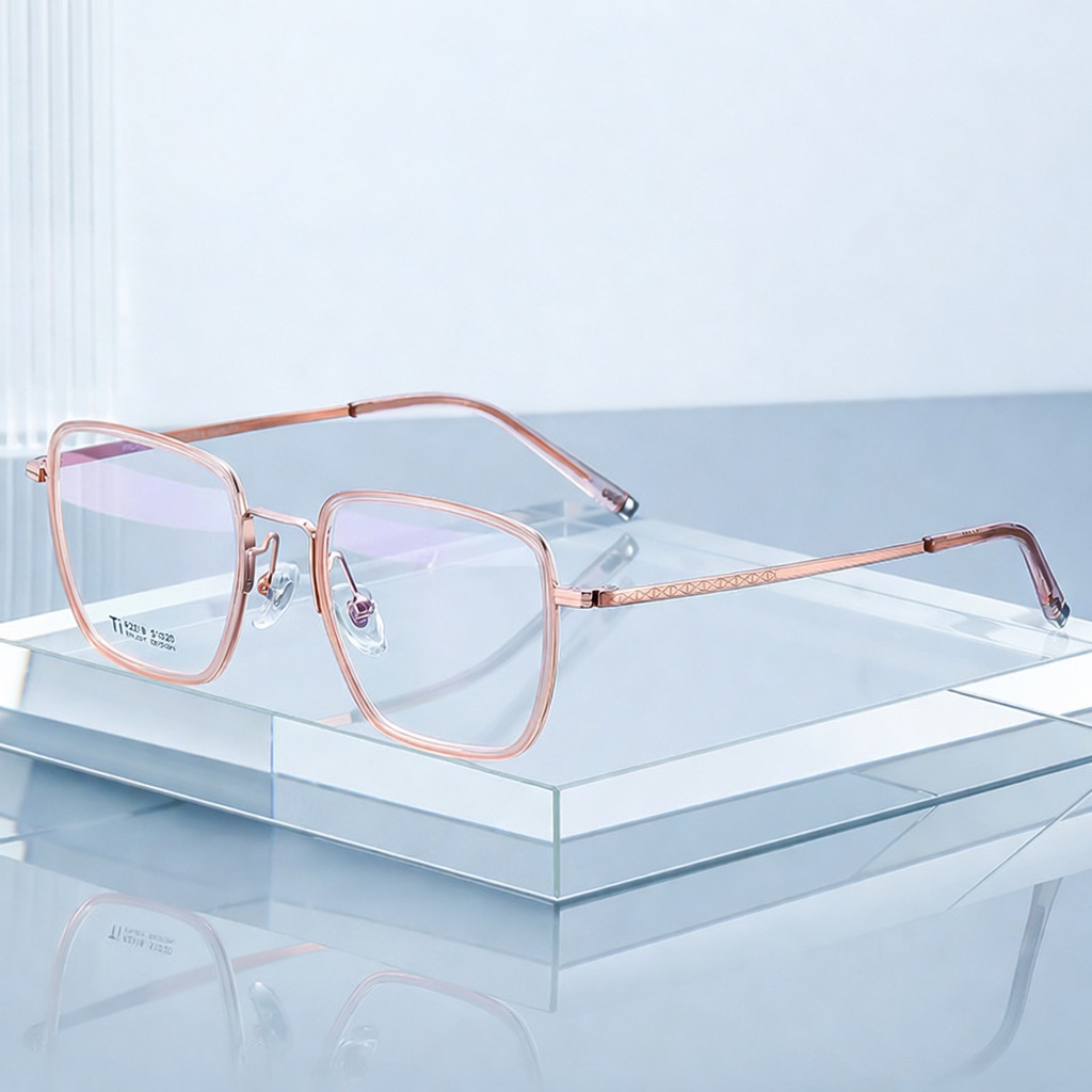 Eyeao Square Pure titanium Acetate Optical frames R2318
