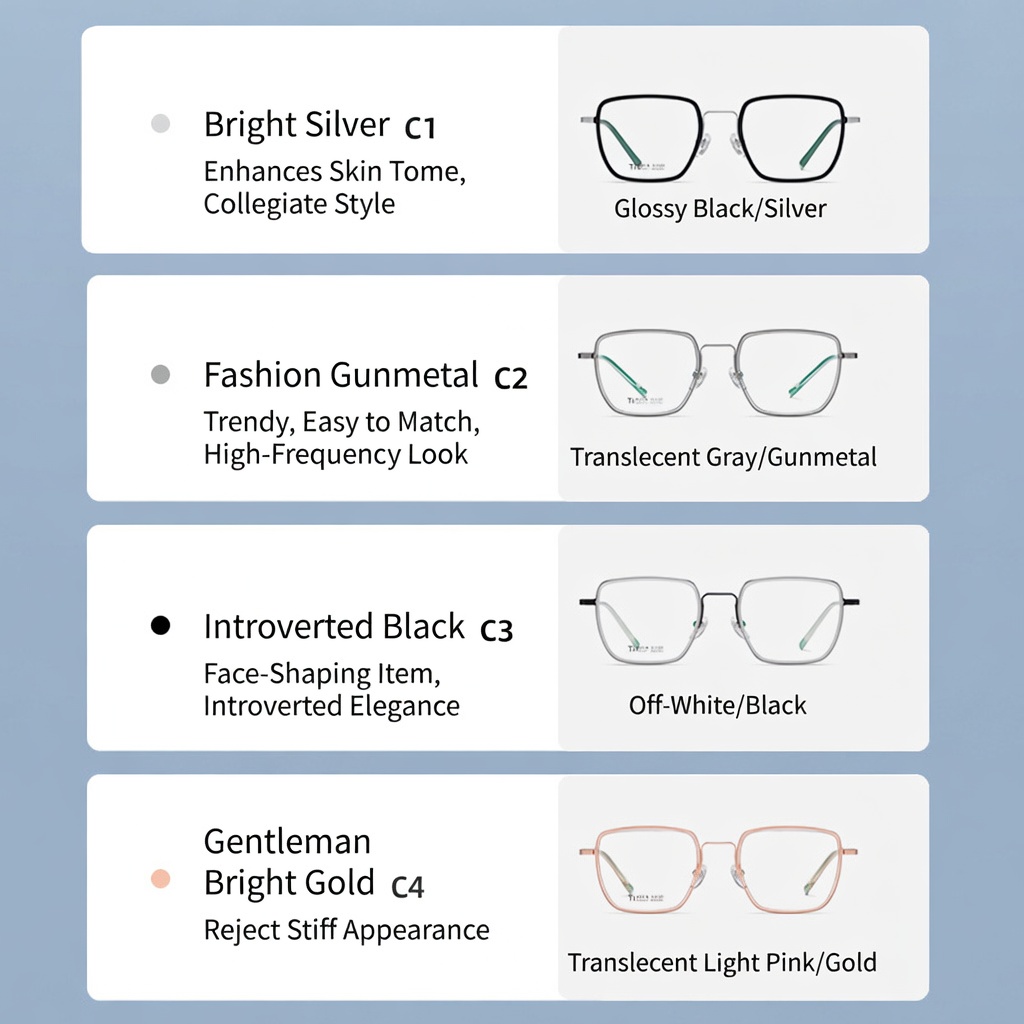 Eyeao Square Pure titanium Acetate Optical frames R2318